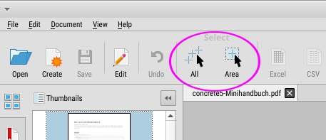 Able2Extract, Gesamtdokument oder Bereich konvertieren