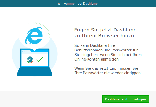 Bild: Dashlane, Zum Browser hinzufügen