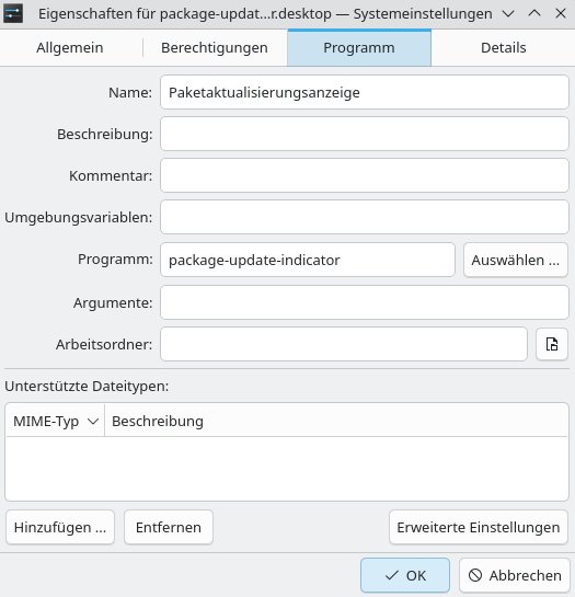 Bild: Paketaktualisierungsanzeige unter Plasma