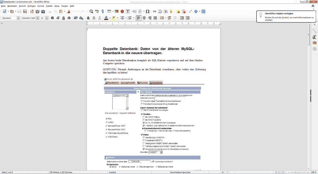 Konvertierung in LibreOffice Writer