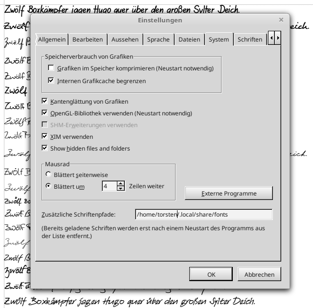 Zusätzliche Schriftenpfade in TextMaker angeben